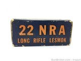 US Cartridge Co 22 NRA LR Lesmok 33 Rounds Vintage Collectible Box + Ammo - 2 of 7