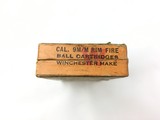 Winchester 9mm Ball Rim Fire Black Powder Ammo 2 Pc Box ANTIQUE 1919-1920 - 6 of 6