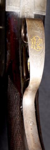 Rare early Lefever D Grade 10 Bore with Original Kilby Damascus barrels and original Gold inlay - 10 of 12