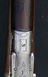Extremely rare and fine Lefever D Grade 10 Bore Sidecocker with original Bernard Damascus barrels - 4 of 11