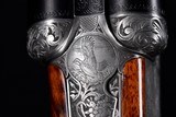 Truly Exceptional A. Galazan 20ga SxS Full Sidelock, Pinless Round Body - Game scene engraved by Patelli- Rare gun and As new! - 9 of 22