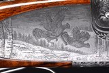 Truly Exceptional A. Galazan 20ga SxS Full Sidelock, Pinless Round Body - Game scene engraved by Patelli- Rare gun and As new! - 7 of 22