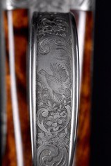 Truly Exceptional A. Galazan 20ga SxS Full Sidelock, Pinless Round Body - Game scene engraved by Patelli- Rare gun and As new! - 12 of 22