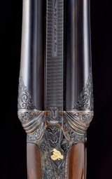 Spectacular Richard Roy Engraved, Carved, and Gold Inlaid Parker Repro A-1 Special 12ga With Case - 4 of 14