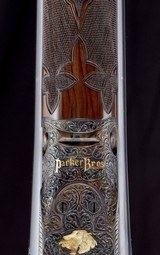 Spectacular Richard Roy Engraved, Carved, and Gold Inlaid Parker Repro A-1 Special 12ga With Case - 5 of 14