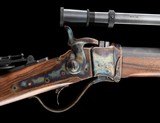 Fantastic Dakota Sharps Rifle .38-55 with adjustable peep sight and MVA 6x scope