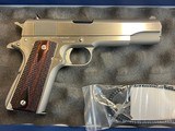 Gorgeous near mint Colt Government Model Series 70 1911A1 in brushed stainless - 1 of 4