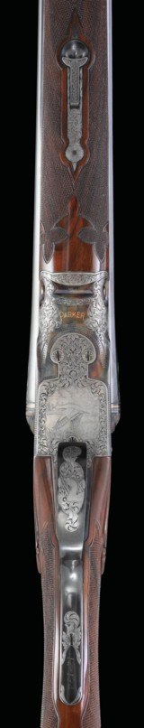 Beautiful Parker Reproductions A1 Special 12ga 2 brl set with case- Engraved by Robert Strosin - 4 of 17