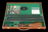 Very rare Parker Repro 3 barrel set DHE 28ga/28ga, & .410ga With original case - Ultra Rare Configuration!