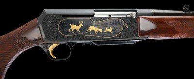 Near mint Lewanczyk engraved Browning BAR Grade V .30-06 w/ numbers matching box