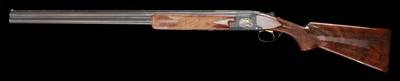 Truly exceptional all original J. Baerten engraved Browning Superposed Midas Grade 20ga Field Choked 2 brl set with case - Image 12 of 12