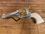 Colt Single Action Army, 4.75" Barrel, .45 Colt, D Master Engraved, Silver & Gold Plated - 1 of 9