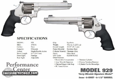 Smith & Wesson M929 Performance Center Revolver 170341, 9mm