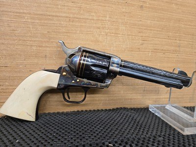COLT SINGLE ACTION ARMY 3RD GEN 357 MAG ENGRAVED MAMMOTH IVORY GRIPS - Image 1 of 4