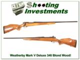 Weatherby Mark V Deluxe 340 Blond XX wood! - 1 of 3