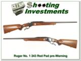 Ruger No. 1 B Sporter 243 Pre-Warning Exc Cond! - 1 of 4