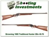Browning 1885 Traditional Hunter 45-70 28in barrel - 1 of 4