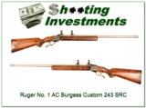 Ruger No.1 AC Burgess Custom 243 SRC Super Rock Chucker! - 1 of 4
