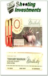 Weatherby 7mm Magnum factory ammo 154 Grain Spire Point - 1 of 1