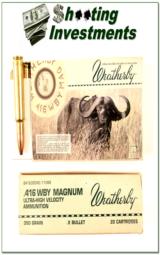 Weatherby 416 Wthy Magnum factory ammo 350 Barnes X-bullet - 1 of 1