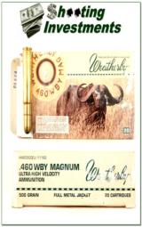 Weatherby 460 Wthy Magnum factory ammo 500 Full Metal Jacket - 1 of 1