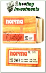 220 Swift Norma factory ammo 50 grain - 1 of 1