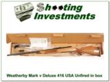 Weatherby Mark V Deluxe 416 Weatherby magnum unfired in box! - 1 of 4