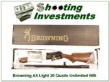 Browning A5 Light 20 Quails Unlimited 1 of 1 NIB! - 1 of 4