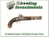 US Marked Haston 1852 Black Powder Pistol - 1 of 4