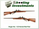 Ruger No. 1 in the harder to find 22 Hornet Red Pad Exc Cond! - 1 of 4