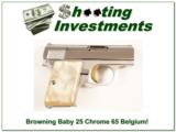 Browning 25 Auto Baby Browning .25 Chrome 65 Belgium - 1 of 4