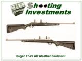 Ruger 77/22 Stainless all weather “Skeleton” rare 22LR excellent - 1 of 4