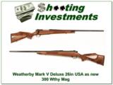 Weatherby Mark Deluxe 7mm Wthy Mag USA Made as new! - 1 of 4