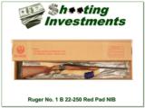 Ruger No.1 B 22-250 Rem Red Pad unfired in box! - 1 of 4