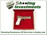 Browning HP 9mm Renaissance hand engraved Belgium made in case! - 1 of 4