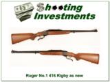 Ruger No. 1 in 416 Rigby as new! - 1 of 4