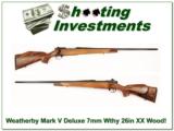 Weatherby Mark V Deluxe 7mm Wthy Mag 26in XX Wood! - 1 of 4