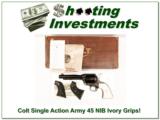 Colt Single Action Army 45 in box with papers and real Ivory Grips - 1 of 4
