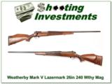 Weatherby Mark V Lazermark 9 lug 240 Wthy Mag 26in! - 1 of 4