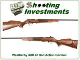 Weatherby XXII 22 Bolt action Anschutz made as new - 1 of 4