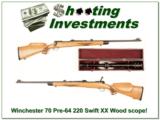 Winchester Model 70 Pre-64 220 Swift with custom stock and period scope! - 1 of 4