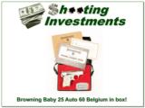 Browning Baby 25 Auto 1960 Belgium Chrome in box! - 1 of 4