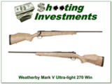 Weatherby Mark V Ultra-light 270 Winchester! - 1 of 4