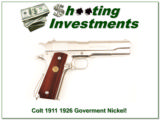 Colt 1911 Government 1926 Polished Nickel! - 1 of 4