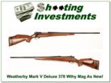 Weatherby Mark V Deluxe 378 Wthy Mag as new! - 1 of 4