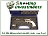 Colt SAA 44 Special with 44-40 Cylinder Ivory Grips polished nickel - 1 of 4