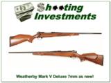  Weatherby Mark V Deluxe 7mm Wthy Mag as new! - 1 of 4