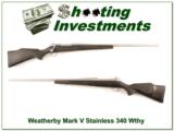 Weatherby Mark V Stainless 340 Wthy Mag Exc Cond! - 1 of 4