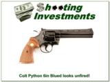 Colt Python 6in Polished Blue 357 Magnum Looks un-fired! - 1 of 4
