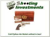 Colt Python 4in Polished Nickel 357 Magnum ANIB! - 1 of 4